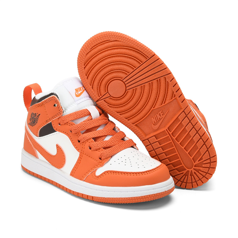 Youth Running Weapon Air Jordan 1 Orange/White Shoes 0171 Youth Running Weapon Air Jordan 1 Orange/White Shoes 0171